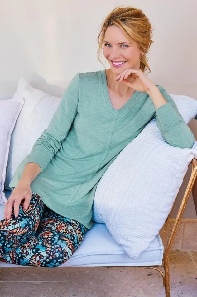 Women Siesta Soft Tunic Purple Haze Heather Soft Surroundings Tops