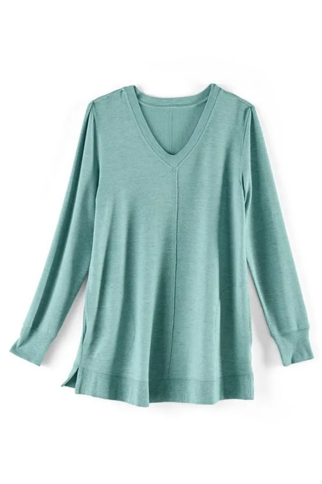 Women Siesta Soft Tunic Purple Haze Heather Soft Surroundings Tops