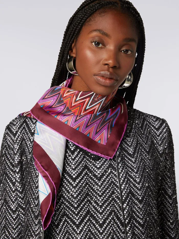 Women Silk Chevron Scarf Multicoloured Missoni Scarves and Foulards
