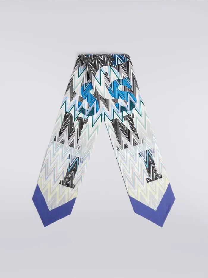 Women Silk Chevron Scarf With Logo Lettering Multicoloured Missoni Scarves and Foulards