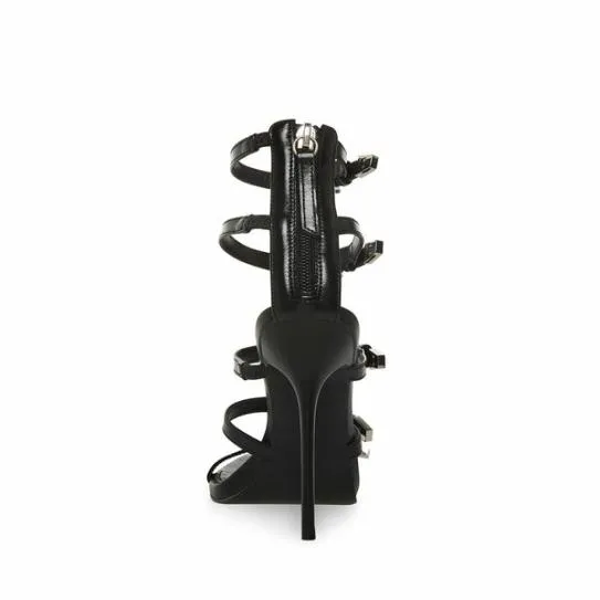 Women SIMONE BLACK LEATHER Black Leather Steve Madden Heels Women SIMONE BLACK LEATHER Black Leather Steve Madden Heels