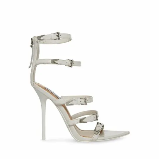 Women SIMONE WHITE LEATHER White Leather Steve Madden Heels