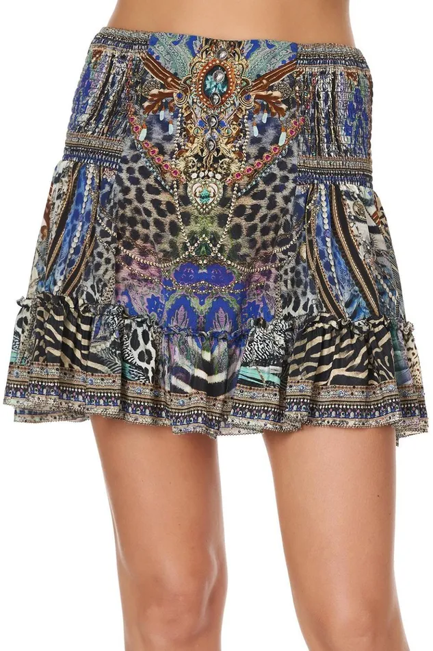 Women Skirts Camilla Button Down Frill Skirt Animal Army