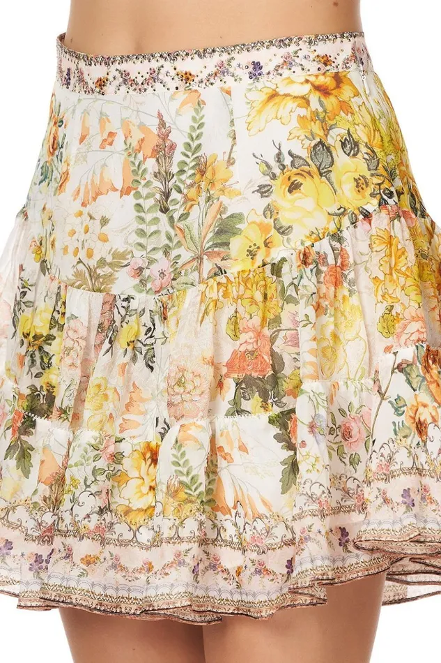 Women Skirts Camilla Gathered Panel Mini Skirt In The Hills Of Tuscany