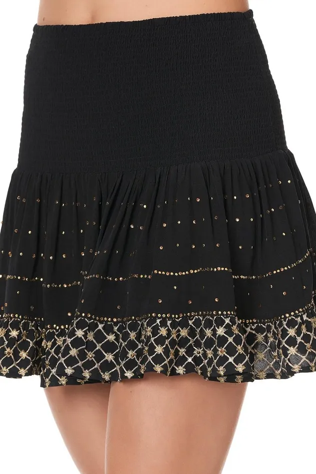 Women Skirts Camilla Short Shirred Skirt The Jewelled Arrow