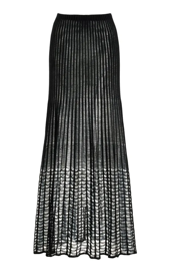 Women Skirts Gabriela Hearst Althea Knit Skirt In Black Shappe Silk