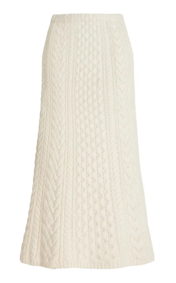 Women Skirts Gabriela Hearst Callum Knit Skirt In Ivory Cashmere