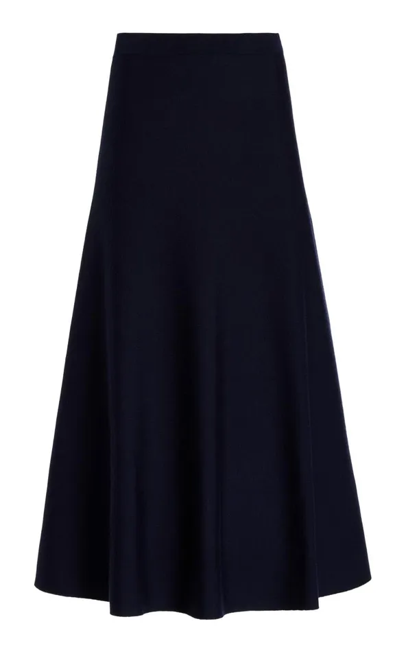 Women Skirts Gabriela Hearst Freddie Knit Skirt In Dark Navy Merino Wool Cashmere