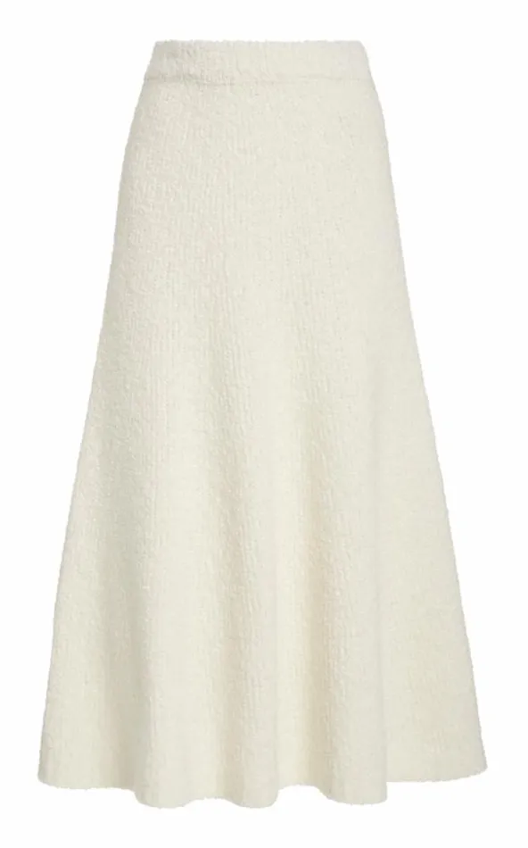 Women Skirts Gabriela Hearst Pablo Knit Skirt In Ivory Cashmere Boucle