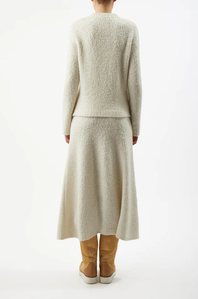 Women Skirts Gabriela Hearst Pablo Knit Skirt In Ivory Cashmere Boucle