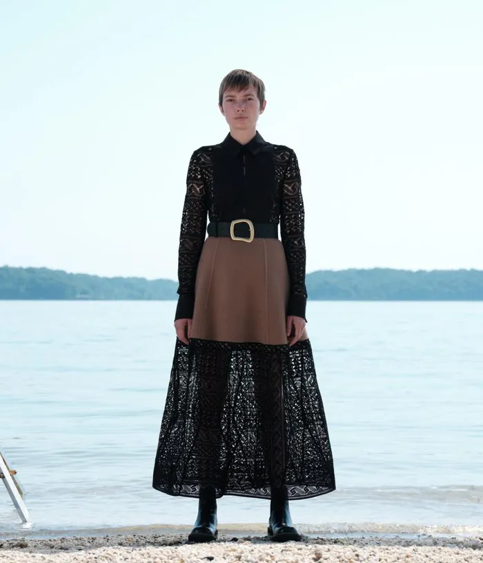 Women Skirts Gabriela Hearst Sorvino Lace Skirt In Camel DoubleFace Recycled Cashmere
