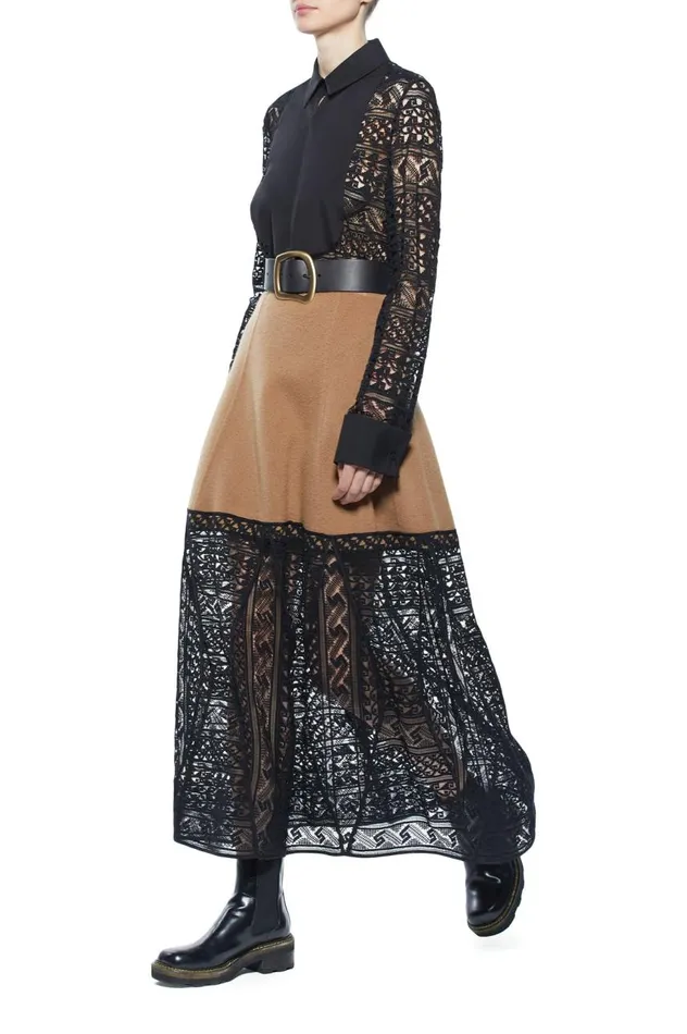 Women Skirts Gabriela Hearst Sorvino Lace Skirt In Camel DoubleFace Recycled Cashmere
