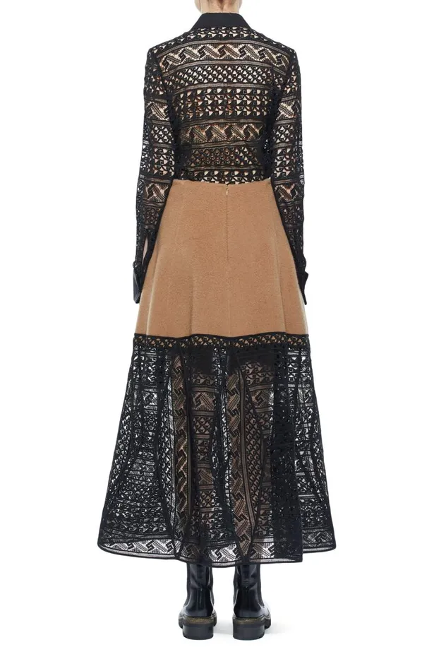 Women Skirts Gabriela Hearst Sorvino Lace Skirt In Camel DoubleFace Recycled Cashmere
