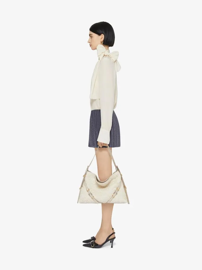 Women Skirts Givenchy Polka Dots Skirt In Silk Navywhite