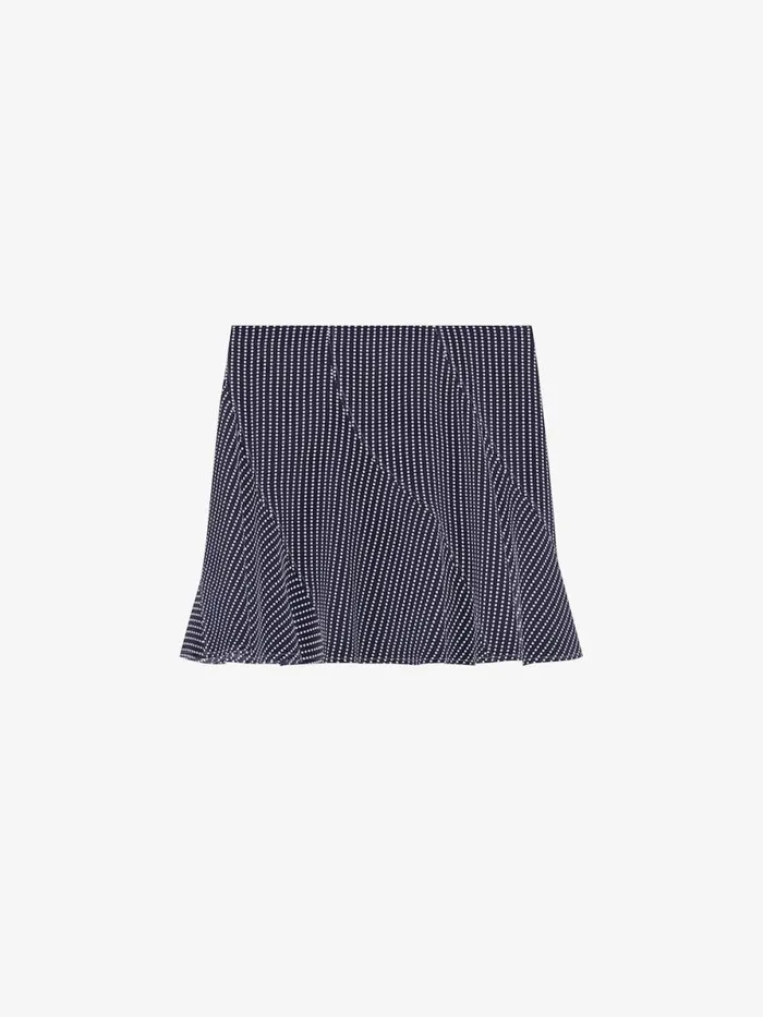 Women Skirts Givenchy Polka Dots Skirt In Silk Navywhite