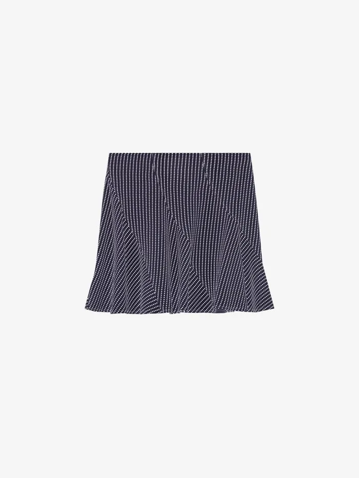Women Skirts Givenchy Polka Dots Skirt In Silk Navywhite