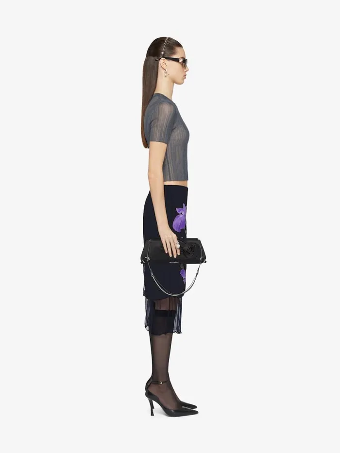 Women Skirts Givenchy Skirt In Floral Dvor Satin Jersey Blackpurple