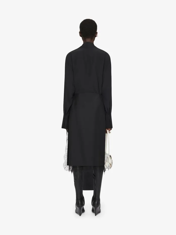 Women Skirts Givenchy Skirt In Wool And Mohair With Lace Black