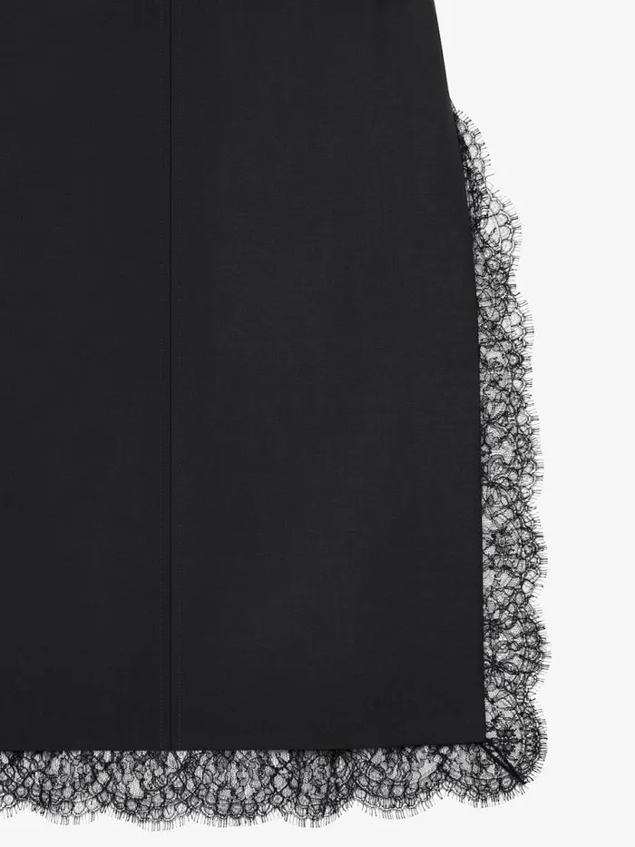 Women Skirts Givenchy Skirt In Wool And Mohair With Lace Black