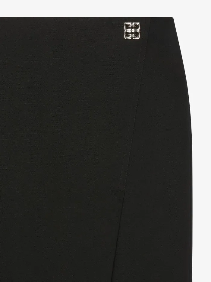 Women Skirts Givenchy Skirt In Wool With 4G Liquid Detail Black