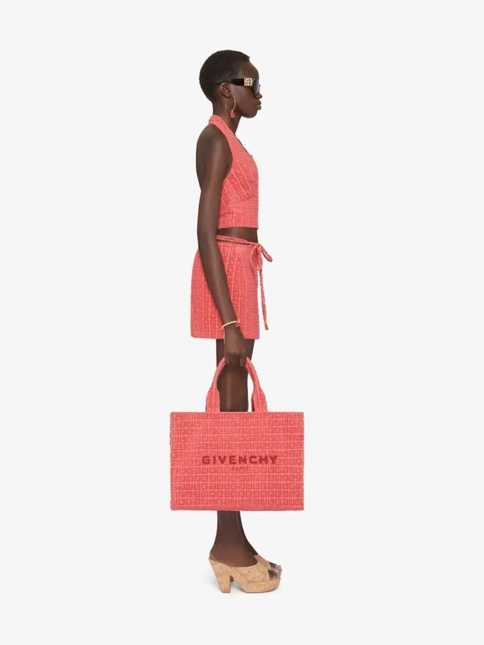 Women Skirts Givenchy Wrap Mini Skirt In 4G Cotton Towelling Coral