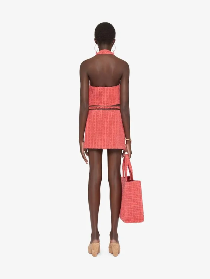 Women Skirts Givenchy Wrap Mini Skirt In 4G Cotton Towelling Coral