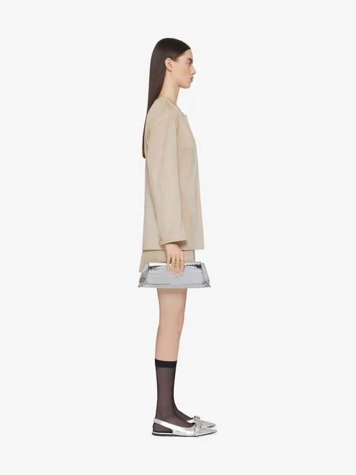 Women Skirts Givenchy Wrap Mini Skirt In Suede With 4G Liquid Detail Sand