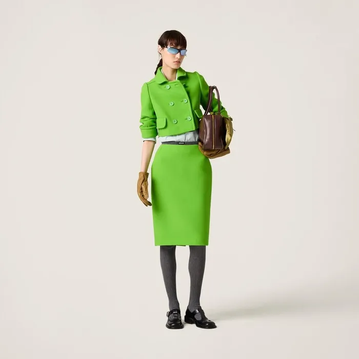Women Skirts Miu Miu Natt Pencil Skirt Apple Green Women Skirts Miu Miu Natt Pencil Skirt Apple Green