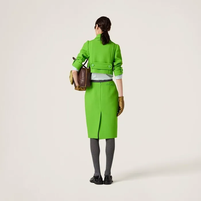 Women Skirts Miu Miu Natt Pencil Skirt Apple Green Women Skirts Miu Miu Natt Pencil Skirt Apple Green