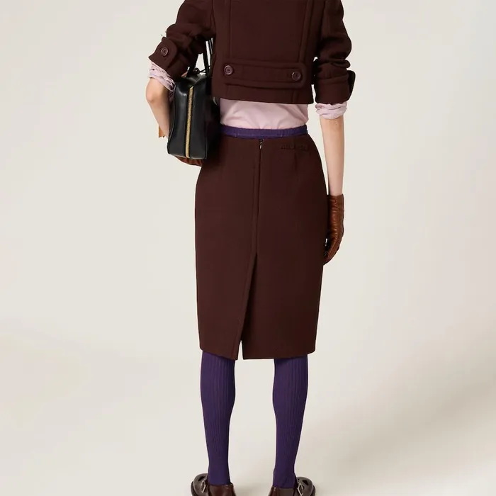 Women Skirts Miu Miu Natt Pencil Skirt Cocoa Brown Women Skirts Miu Miu Natt Pencil Skirt Cocoa Brown