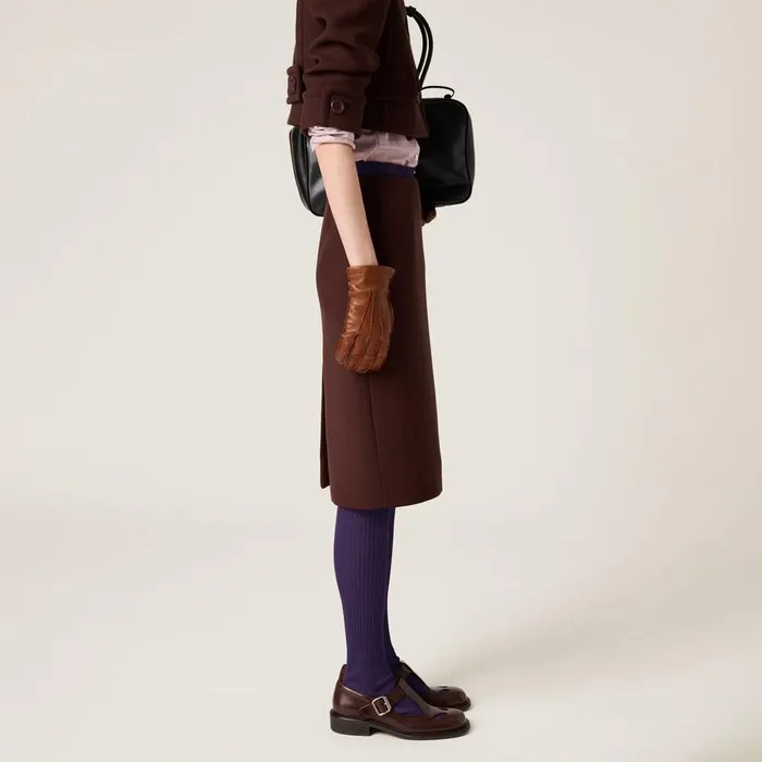 Women Skirts Miu Miu Natt Pencil Skirt Cocoa Brown Women Skirts Miu Miu Natt Pencil Skirt Cocoa Brown