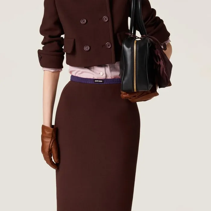 Women Skirts Miu Miu Natt Pencil Skirt Cocoa Brown Women Skirts Miu Miu Natt Pencil Skirt Cocoa Brown
