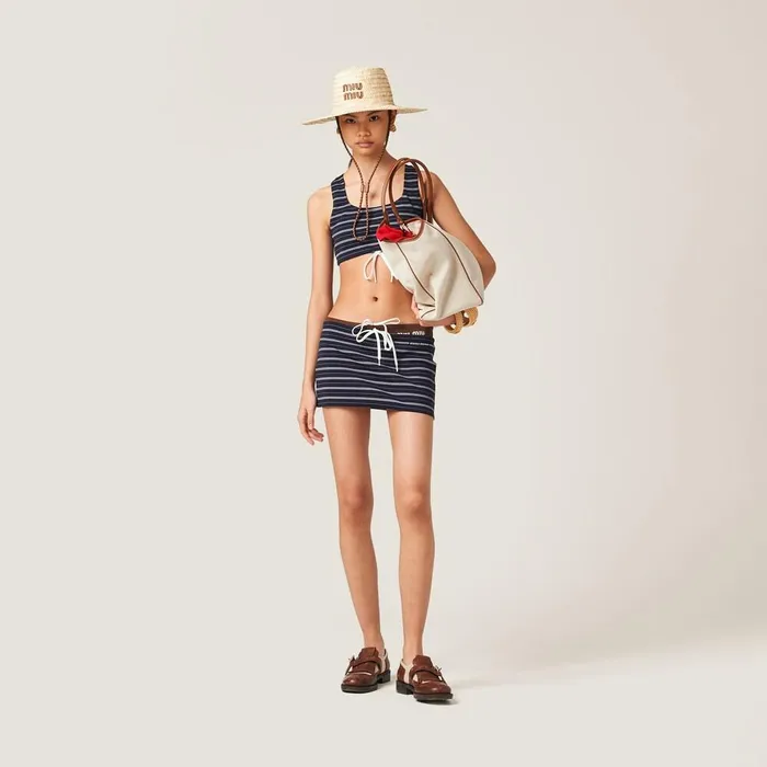 Women Skirts Miu Miu Nylon Miniskirt Navy Women Skirts Miu Miu Nylon Miniskirt Navy