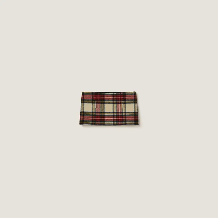 Women Skirts Miu Miu Plaid Miniskirt Ivory