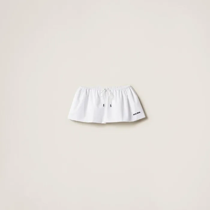 Women Skirts Miu Miu Poplin Miniskirt White
