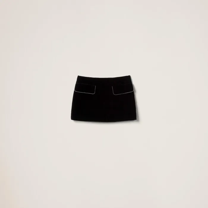 Women Skirts Miu Miu Velvet Miniskirt Black