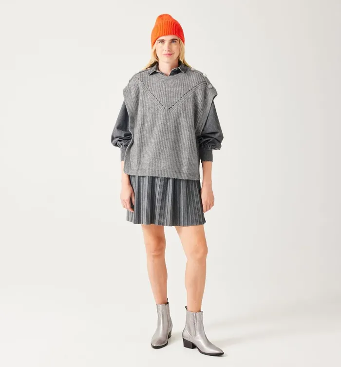 Women Sleeveless Jumper 8211 Light Grey Promod Jumpers And Cardigans Women Sleeveless Jumper 8211 Light Grey Promod Jumpers And Cardigans