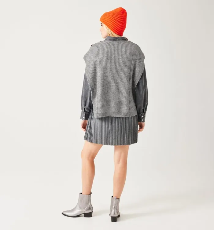 Women Sleeveless Jumper 8211 Light Grey Promod Jumpers And Cardigans Women Sleeveless Jumper 8211 Light Grey Promod Jumpers And Cardigans