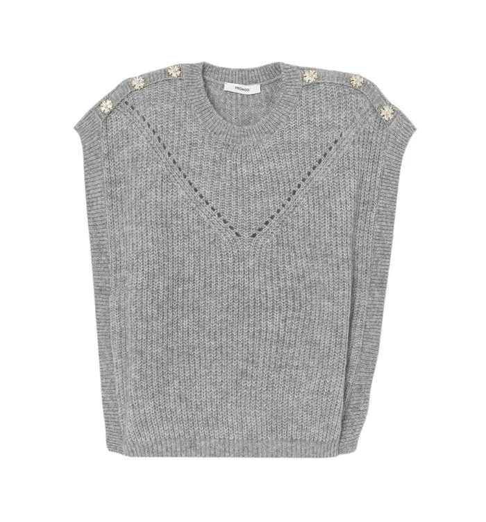 Women Sleeveless Jumper 8211 Light Grey Promod Jumpers And Cardigans Women Sleeveless Jumper 8211 Light Grey Promod Jumpers And Cardigans