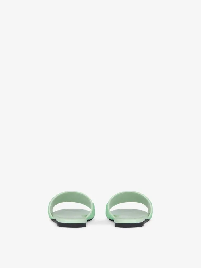 Women Slides and Sandals Givenchy 4G Flat Mules In 4G Cotton Towelling Aqua Green Women Slides and Sandals Givenchy 4G Flat Mules In 4G Cotton Towelling Aqua Green