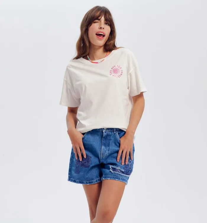 Women Slogan Top 8211 Ecru Print Promod Tops Women Slogan Top 8211 Ecru Print Promod Tops