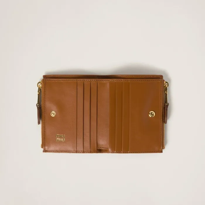 Women Small Wallets Miu Miu Small Leather Wallet Cognac Women Small Wallets Miu Miu Small Leather Wallet Cognac