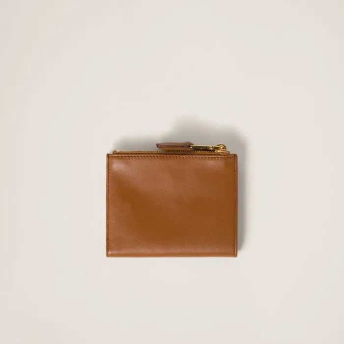 Women Small Wallets Miu Miu Small Leather Wallet Cognac Women Small Wallets Miu Miu Small Leather Wallet Cognac