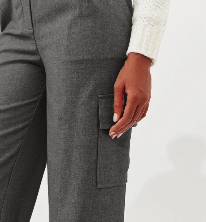 Women Smart Cargo Trousers 8211 Acier Moyen Promod Trousers