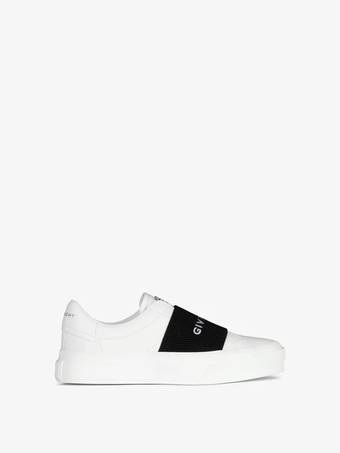 Women Sneakers Givenchy City Sport Sneakers In Leather With GIVENCHY Strap Whiteblack