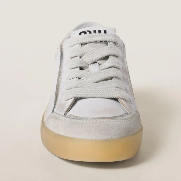 Women Sneakers Miu Miu Bleached Leather Sneakers White Women Sneakers Miu Miu Bleached Leather Sneakers White