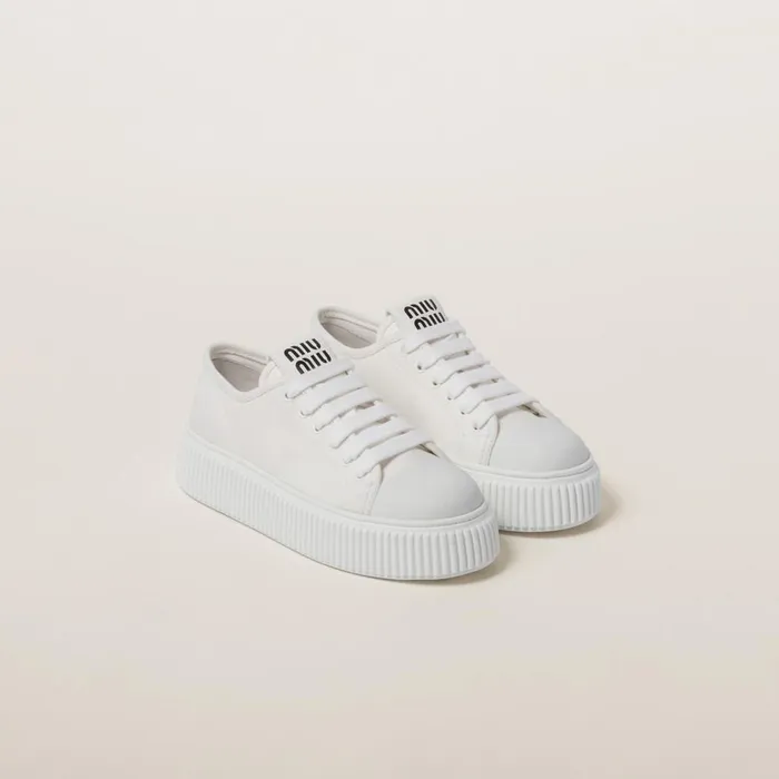 Women Sneakers Miu Miu Denim Sneakers White