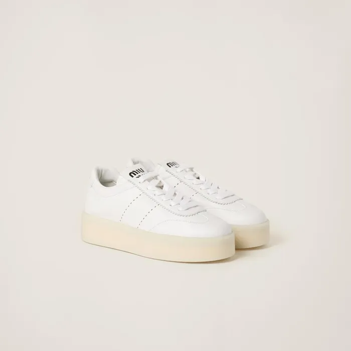 Women Sneakers Miu Miu Leather Sneakers White