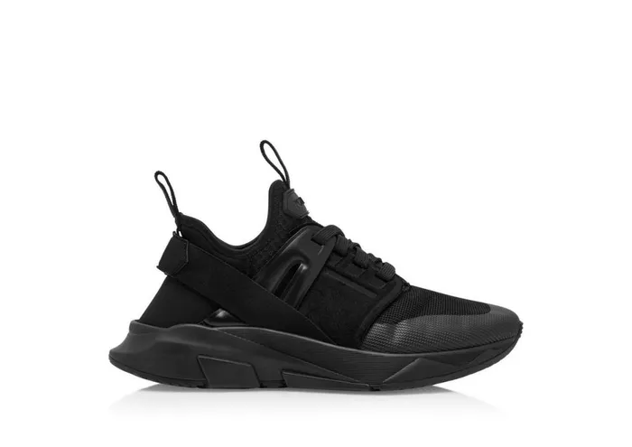 Women Sneakers Tom Ford Nylon Mesh Jago Low Top Full Black