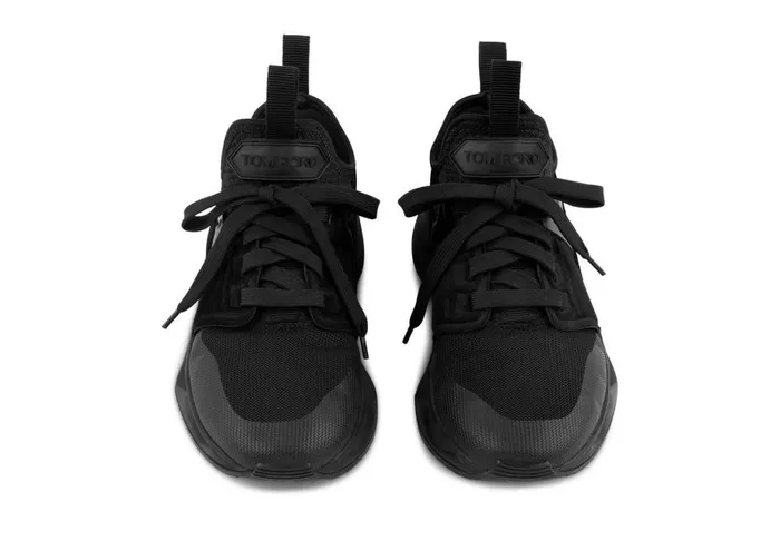 Women Sneakers Tom Ford Nylon Mesh Jago Low Top Full Black